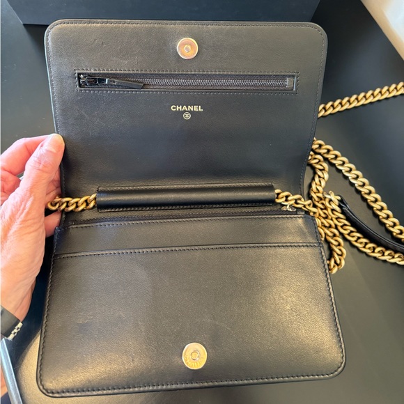 Authentic Chanel WOC caviar black gold hardware. - Picture 5 of 13